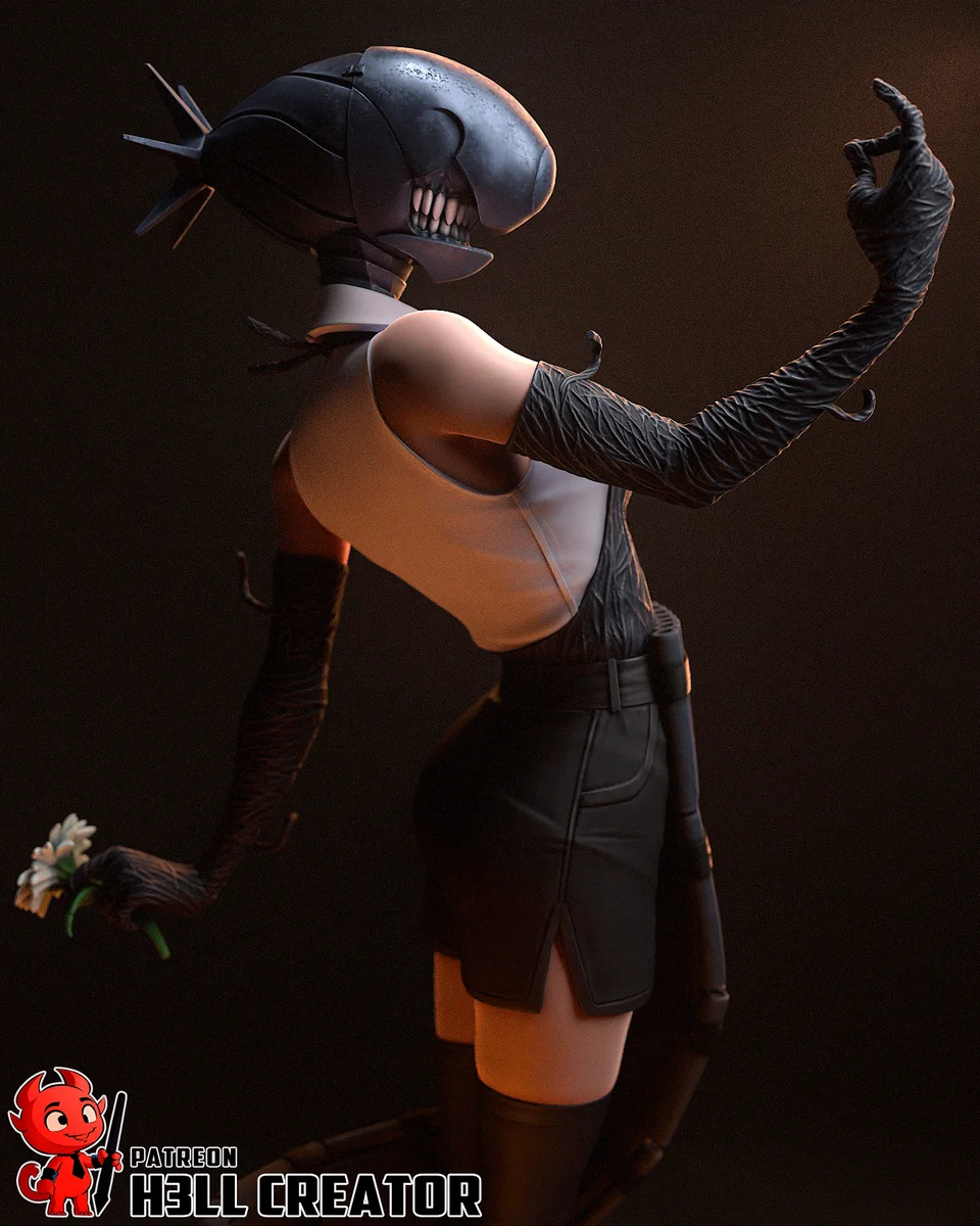 Reze | Fan Art | 3D Printed Resin Model Garage Kit | *Un-Painted* | H3LL Creator 5