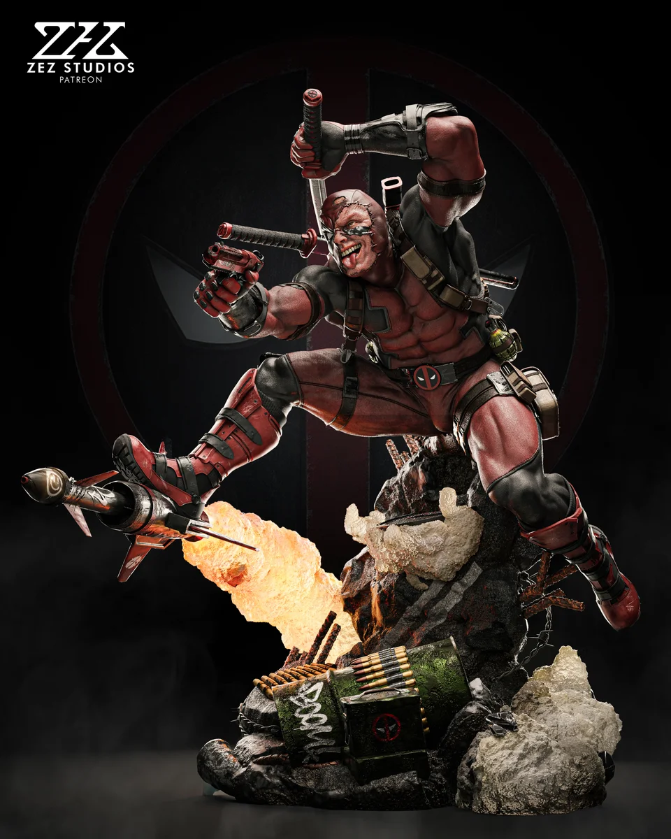 Deadpool | Fan Art | 3D Printed Resin Model Garage Kit | *Un-Painted* | ZEZ Studio 3
