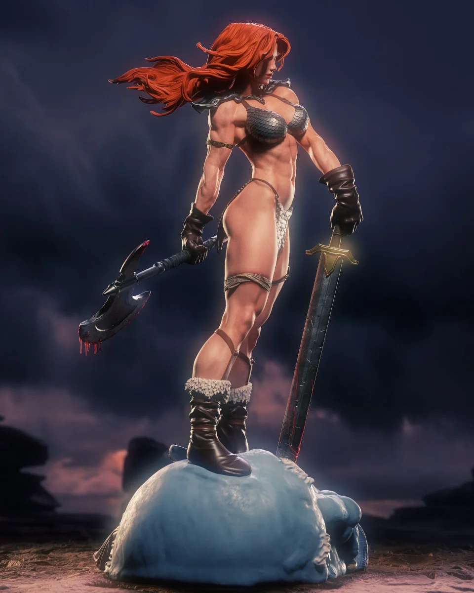Red Sonja | Fan Art | 3D Printed Resin Model Garage Kit | *Un-Painted* | Nympha3D 5