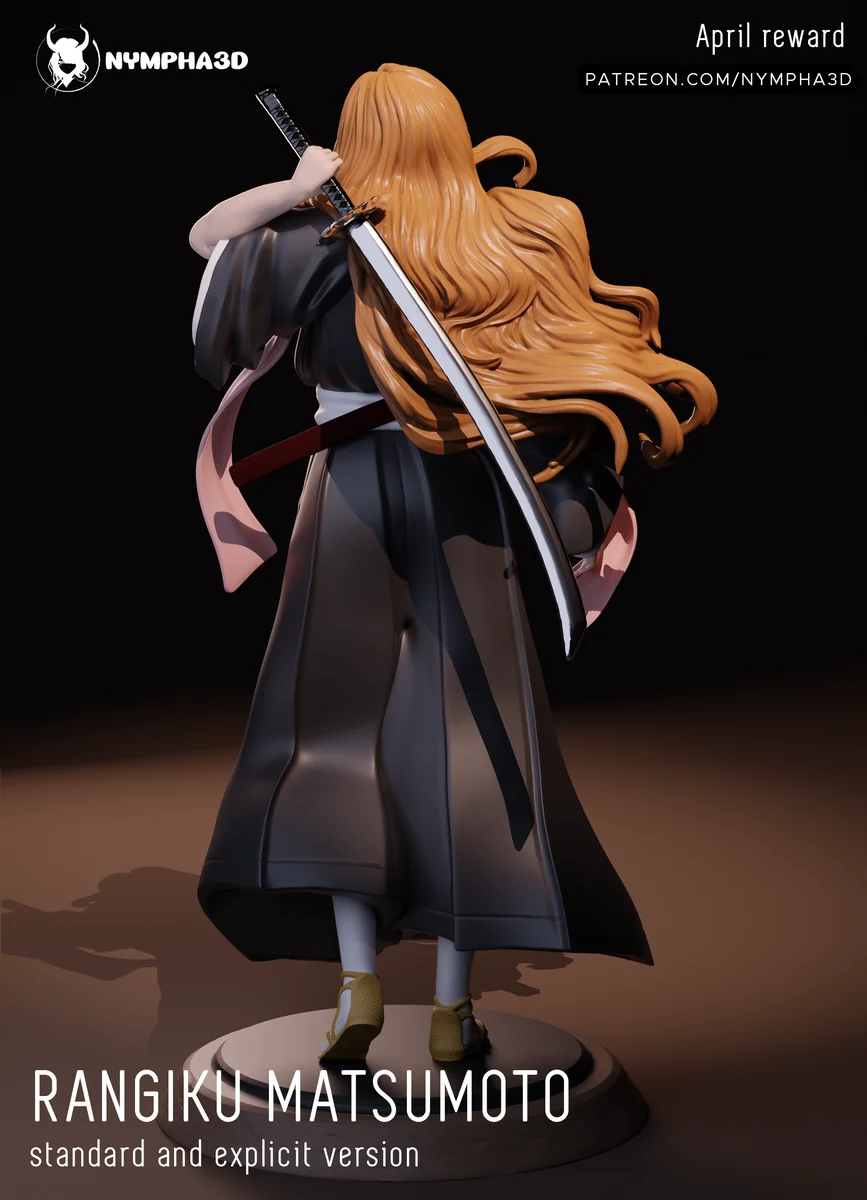 Rangiku Matsumoto | Fan Art | 3D Printed Resin Model Garage Kit | *Un-Painted* | Nympha3D 4