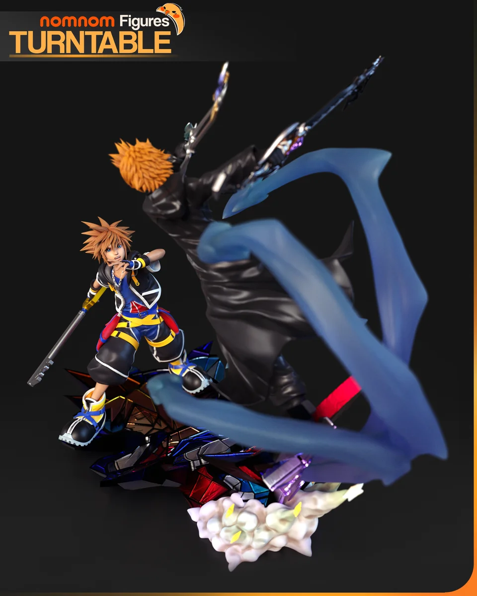 Roxas x Sora | Fan Art | 3D Printed Resin Model Garage Kit | *Un-Painted* | Nomnom 8