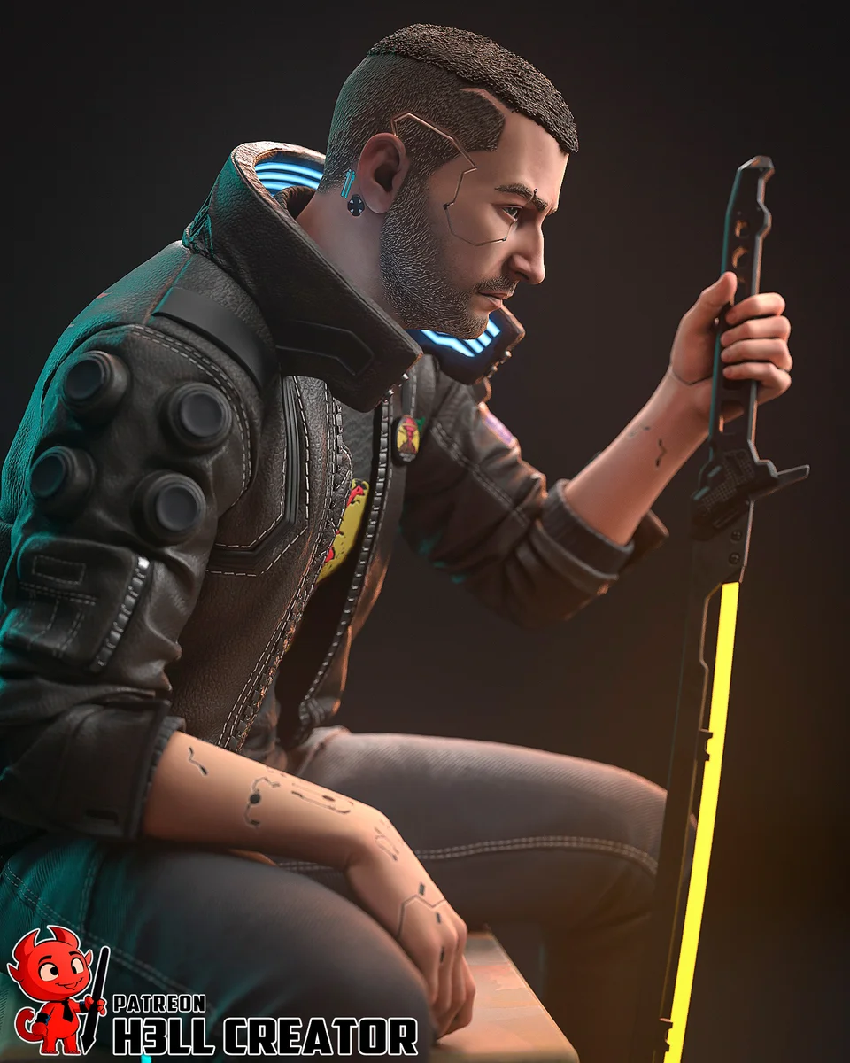 Male V | Fan Art | 3D Printed Resin Model Garage Kit | *Un-Painted* | H3LL Creator 4