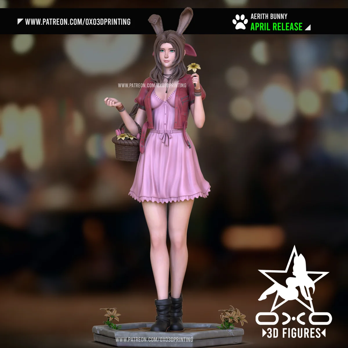 Aerith | Fan Art | 3D Printed Resin Model Garage Kit | *Un-Painted* | OXO3D 3