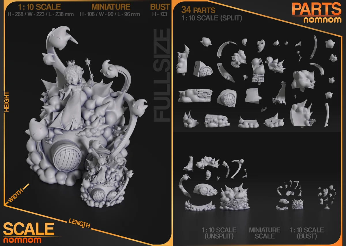 Rosalina | Fan Art | 3D Printed Resin Model Garage Kit | *Un-Painted* | Nomnom 5
