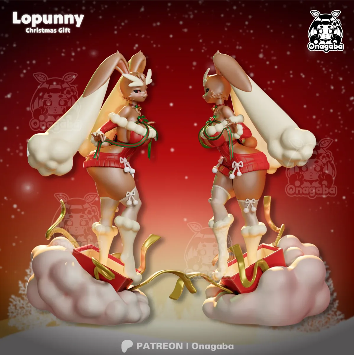 Christmas Lopunny | Fan Art | 3D Printed Resin Model Garage Kit | *Un-Painted* | ONAGABA 4