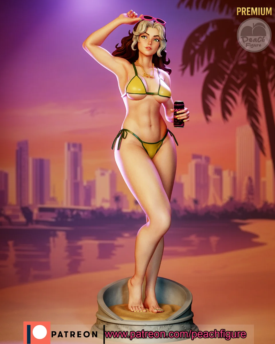 Rogue - GTAVI | Fan Art | 3D Printed Resin Model Garage Kit | *Un-Painted* | Peach Figure 7