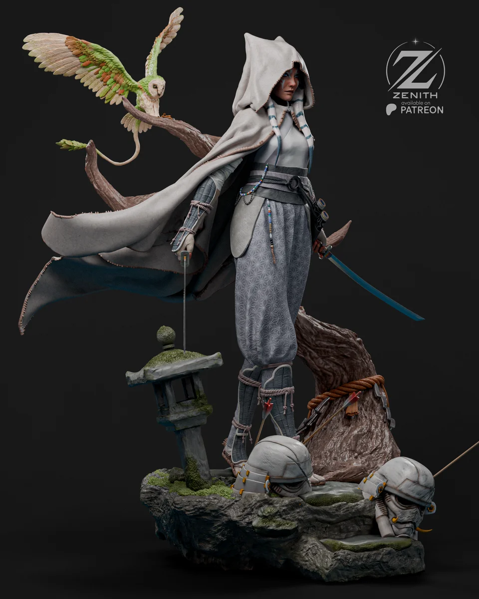 Samurai Ahsoka | Fan Art | 3D Printed Resin Model Garage Kit | *Un-Painted* | Zenith Studios 3