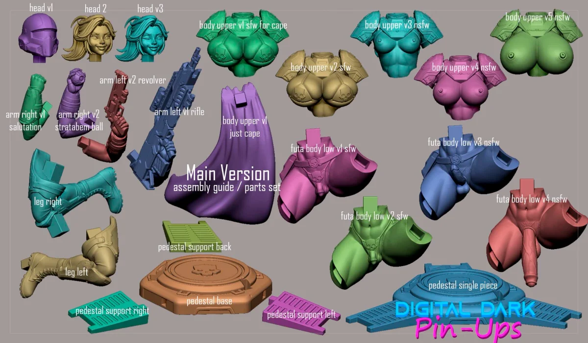 Helldiver Girl | Fan Art | 3D Printed Resin Model Garage Kit | *Un-Painted* | Digital Dark 12