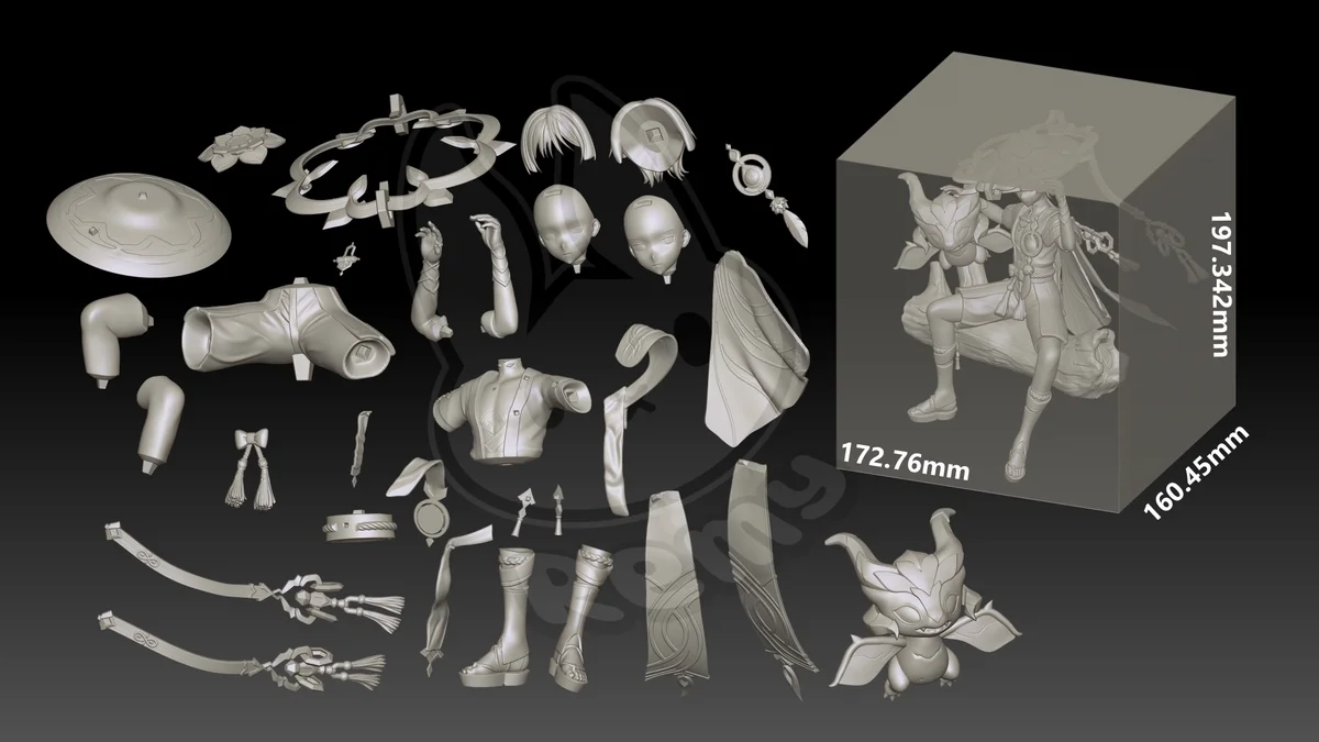 Wanderer (Scaramouche) | Fan Art | 3D Printed Resin Model Garage Kit | *Un-Painted* | Remy Sculpts 7