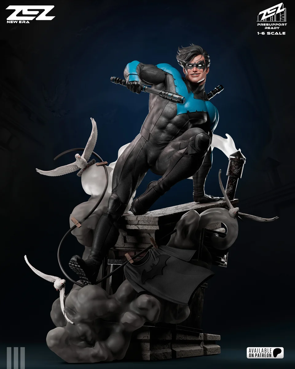 Nightwing | Fan Art | 3D Printed Resin Model Garage Kit | *Un-Painted* | ZEZ Studio