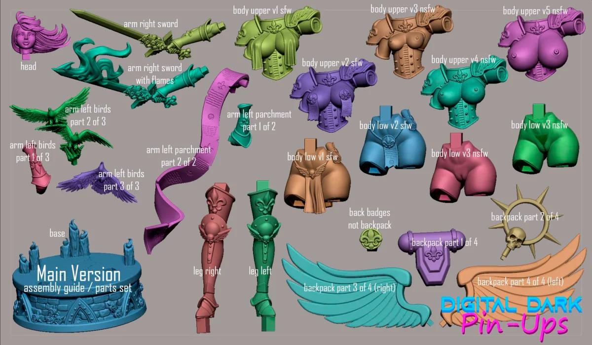 Battle Thicc Saint Celeste | Fan Art | 3D Printed Resin Model Garage Kit | *Un-Painted* | Digital Dark 7
