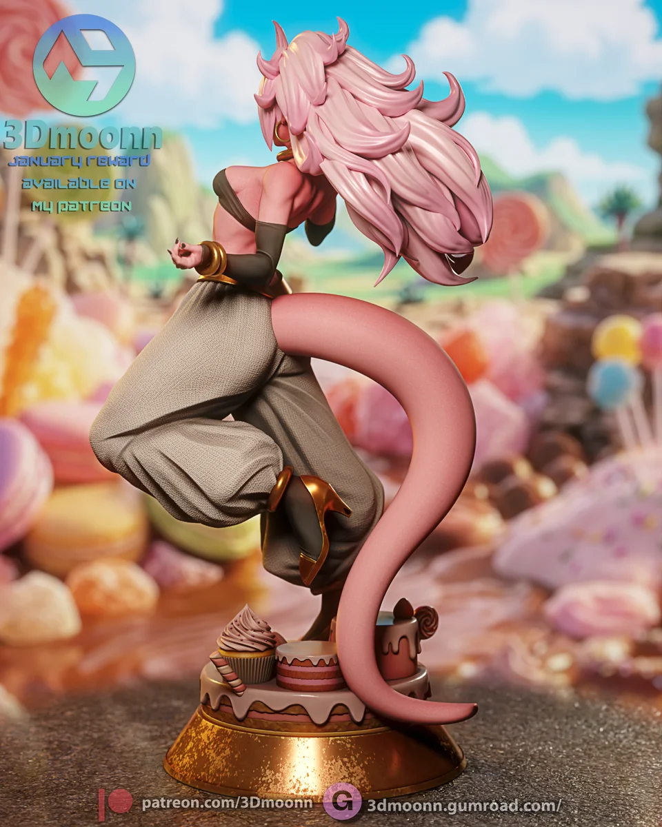 Android 21 | Fan Art | 3D Printed Resin Model Garage Kit | *Un-Painted* | 3DMoonn 3