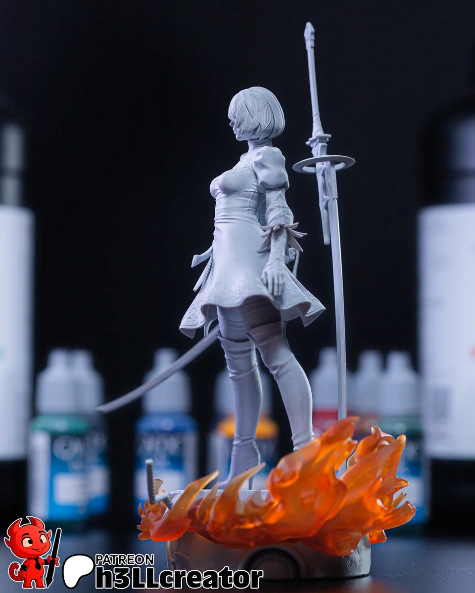 2B | Fan Art | 3D Printed Resin Model Garage Kit | *Un-Painted* | H3LL Creator 8