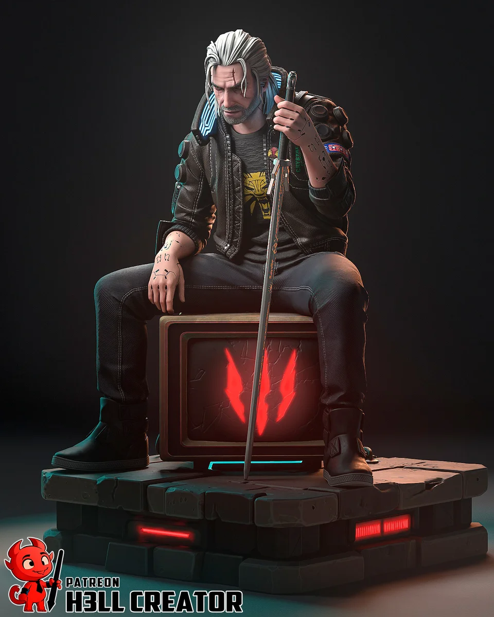 Geralt of Rivia | Fan Art | 3D Printed Resin Model Garage Kit | *Un-Painted* | H3LL Creator 3
