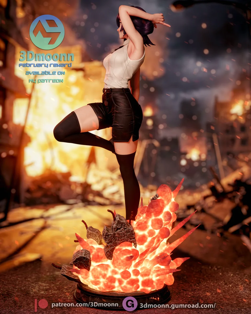 Reze | Fan Art | 3D Printed Resin Model Garage Kit | *Un-Painted* | 3DMoonn 5