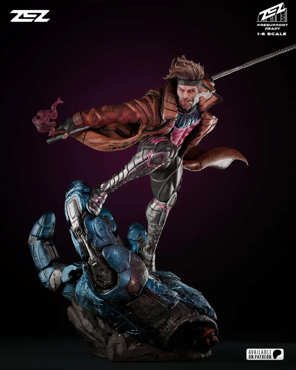 Gambit | Fan Art | 3D Printed Resin Model Garage Kit | *Un-Painted* | ZEZ Studio 7